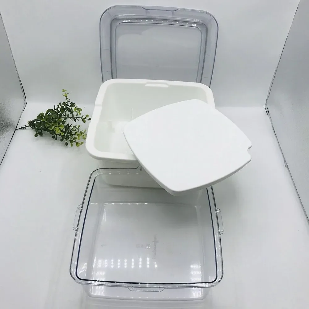 Pampered Chef 2.5 QT Cool and Serve Bowl w Freezer Pack Picnic Kitchenware White